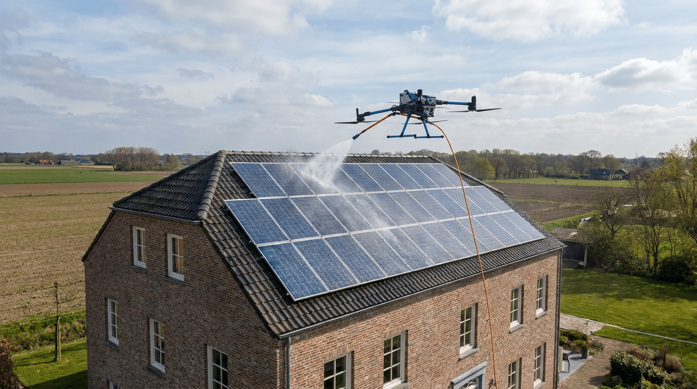 Nettoyage de panneaux solaires par drone à Namur - Eau pure/osmosée
